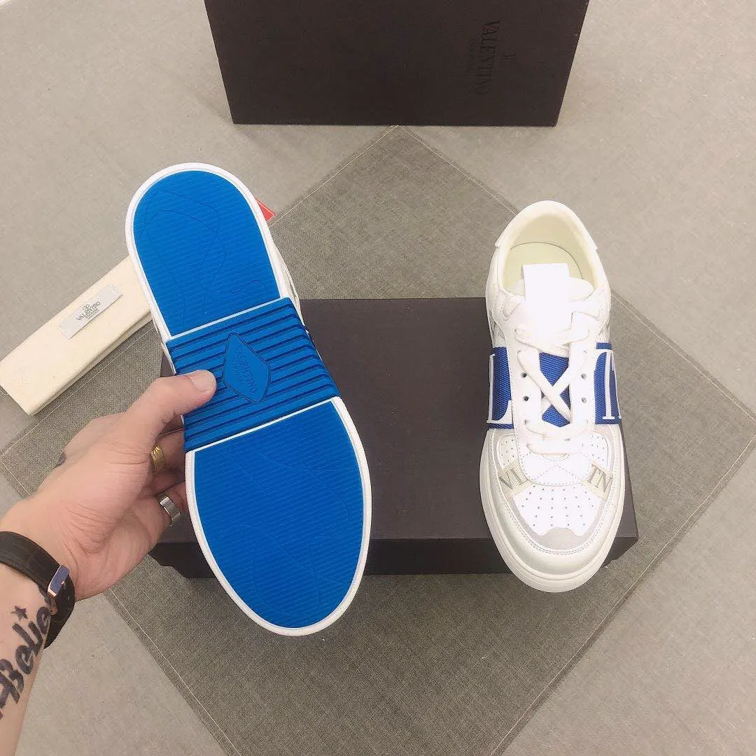 P440▫️V L7N spring and summer 🆕calf leather strap sneakers, no man should be able to refuse this style, classic color, so handsome! Purchase a high-precision replica of the original version to instantly sell off the market currency! 6 VLTN logo rubber effect straps - Valentino Garavani Logo printed on the back and tongue, all materials are customized to ensure quality! Size: 38/45 No. 018
